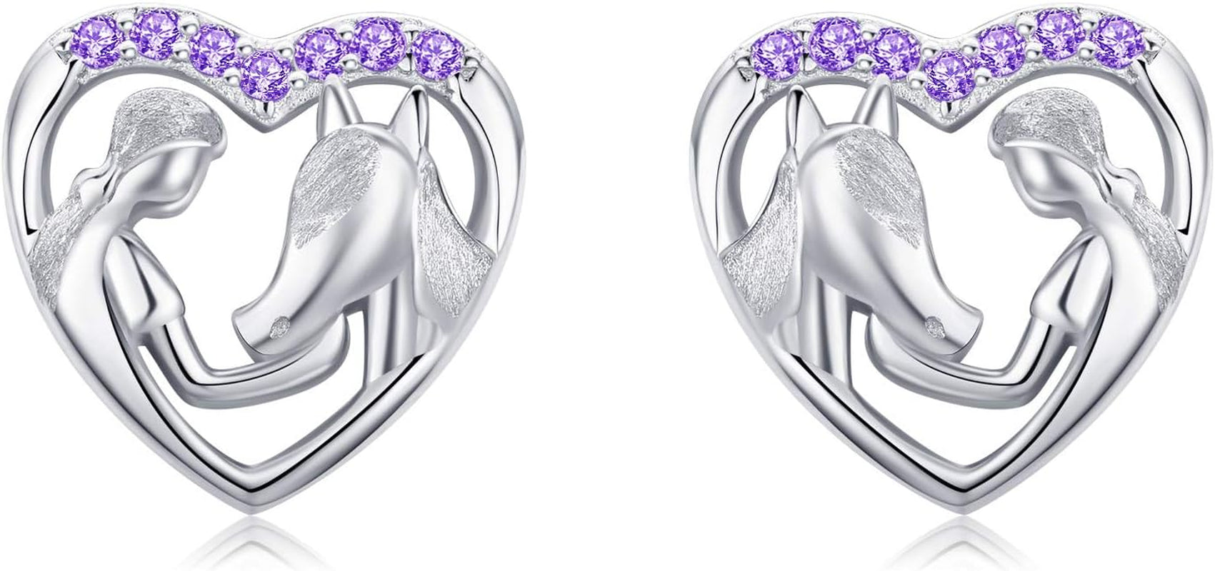 Hypoallergenic Silver Lucky Horse Stud Earrings for Girls Women 925 Sterling Silver Horse Gifts for Horse Lovers Jewelry