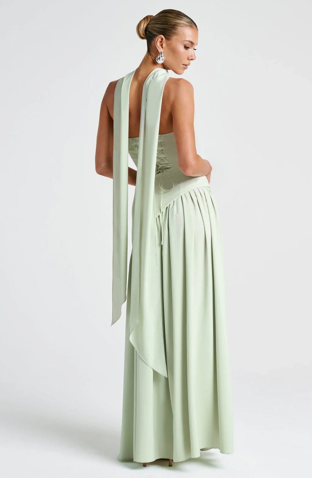 Crimson Allure | Strapless Maxi Gown with Matching Scarf